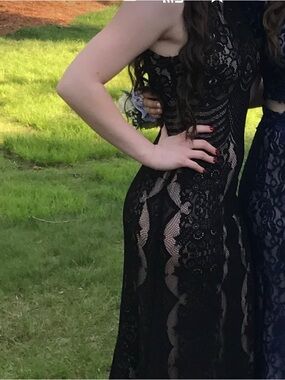 Morgan & Co. Black Lace Evening Gown